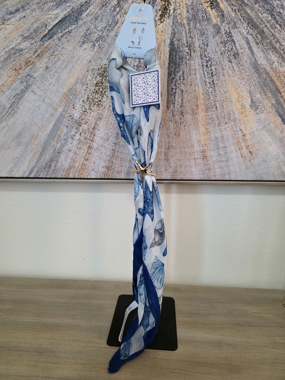 Blue Shell Print Scarf by Harper